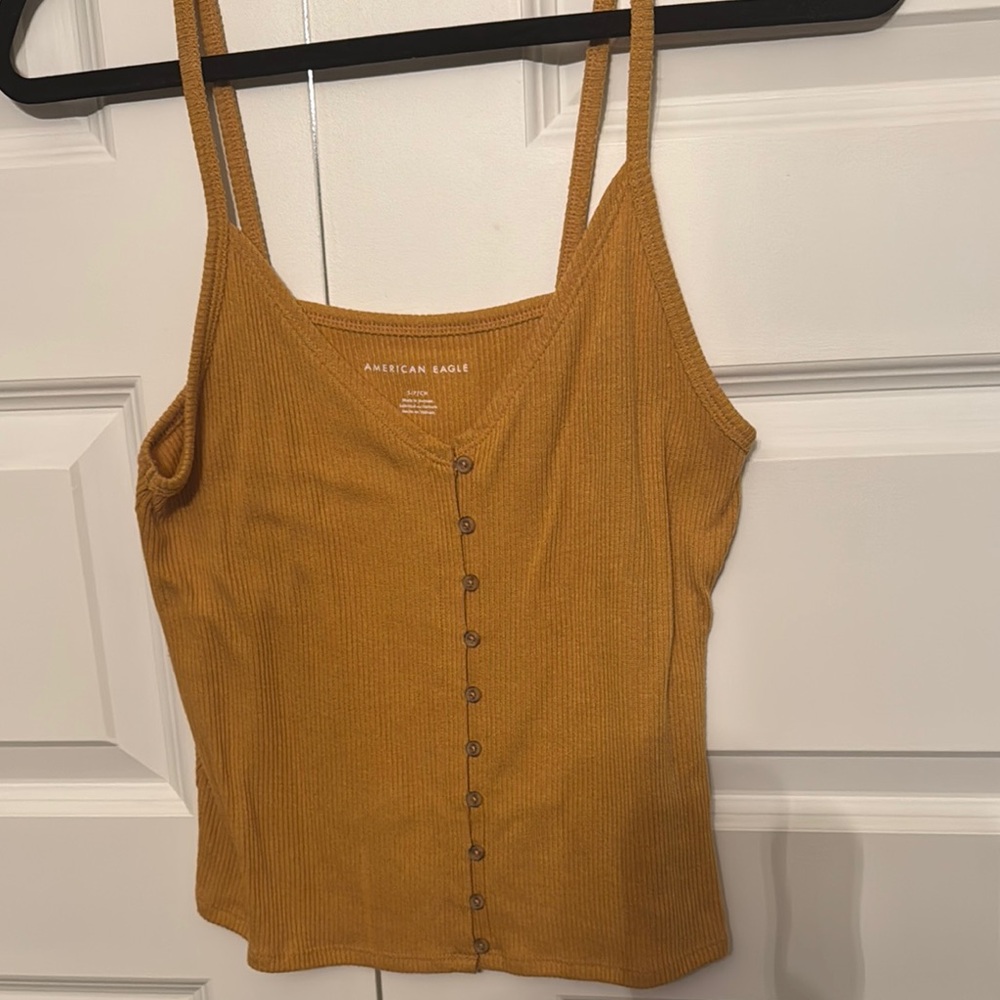 American Eagle Outfitters Brown Fitted Buttoned Camisole